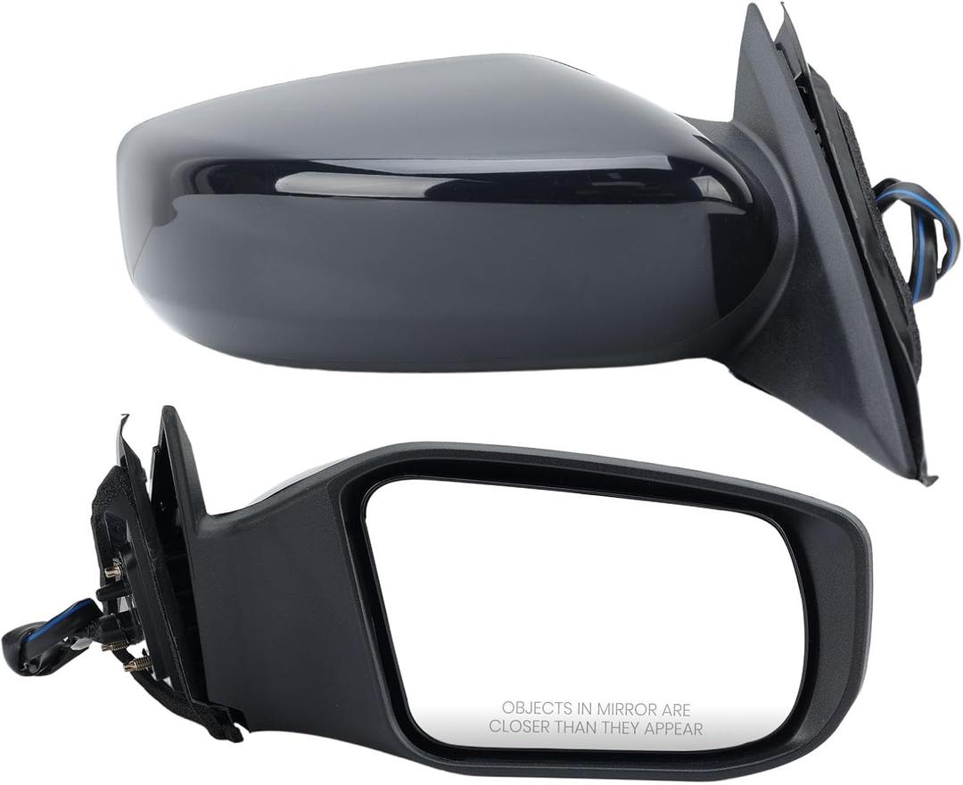 Right Passenger Black Side Mirror Compatible with Nissan Altima 2013-2018 Sedan Power Glass/Non-Folding/Non-Heated Door Mirrors Outside Rear View Mirror Replace # 963013TH0A