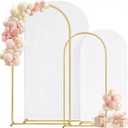 Metal Arch Backdrop Stand and Cover Set of 2, Sturdy 7.2FT, 6FT Party Backdrop Set, Wedding Arch Frame and Cover Set for Birthday, Baby Shower, Christmas, Anniversary (White)