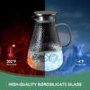 2.0 Liter 68 oz Glass Pitcher with Lid and Spout, Glass Carafe for Hot/Cold Water, Large Iced Tea Pitcher for Coffee, Milk,Juice and Homemade Beverage,Iced Coffee, and Container for Drinks