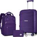LARVENDER Carry On Luggage 22x14x9 Airline Approved, Suitcases with Wheels, 3 Piece Set