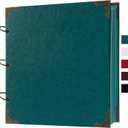 10 x 10 Inch Leather Hardcover 80 Pages DIY Scrapbook Photo Album Blank Craft Paper Wedding Anniversary Family Photo Scrapbook Album (Blue, 10 x 10 Inch)