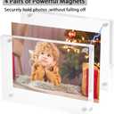 Acrylic Picture Frame 3x5, Double Sided Photo Frames for Refrigerator with Magnetic Corners, Transparent Acrylic Frame for Desk or Tabletop Display Family,Wedding, Baby Pictures(2 Pack)