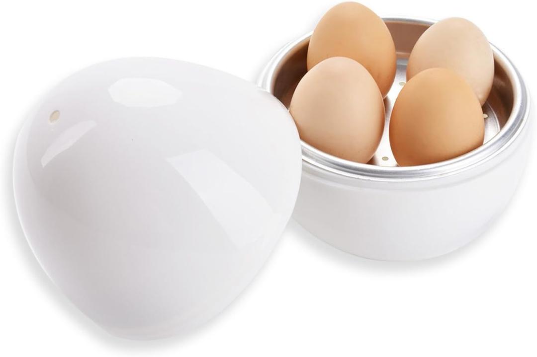 Egg Boiler, Egg Cooker Easy 4 Eggs Microwave Boiler Rapid Egg Cooking Appliances