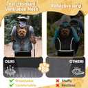 WOYYHO Pet Dog Carrier Backpack Small Dog Front Backpack Ventilated Mesh Dog Travel Backpack with Safety Belt for Travel Hiking Cycling Outdoor Use (S (2-4.5 lbs), Black)
