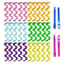 30pcs Heatless Hair Curlers Rollers Wave Curls Styling Kit with 2 Sets Styling Hooks,No Heat Spiral Curlers for Short and Medium Hair(12 Inch/ 30 cm)