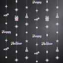 KatchOn Iridescent New Year Garland - 6.5 Ft, Pack of 9 | Holographic New Years Decoration, Backdrop, Party Supplies 2025