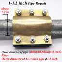 Water Pipe Repair Clamp,OD of The Applied Pipe is About 1.9 inch,Leak Sealer for Pipes and Plumbing,Length 4.72 inch,Suitable for PE/PPR/Steel/Iron Pipe