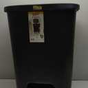 Glad 20 Gallon Trash Can - Plastic Kitchen Waste Bin with Odor Protection of Lid - Hands Free with Step On Foot Pedal and Garbage Bag Rings, Black