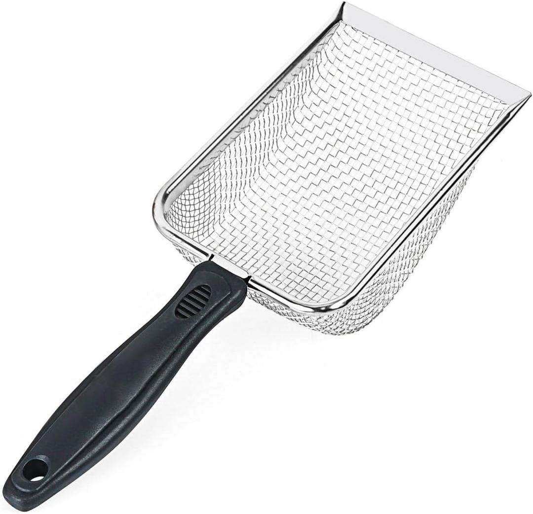 Cat Litter Scoop,Kitty Litter Scoop with Stainless Steel Mesh, 2.8mm Hole Scoop for Cat Litter,Chicken Coop Sand, Beach Sand
