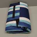 ZAZE Picnic Blankets Beach Blanket, 80''x80'' Extra Large Thick 3-Layers, Sandproof Machine Washable Waterproof Foldable Oversized XL Outdoor Mat, for Camping, Park, Travel, Grass(Blue White Stripe)