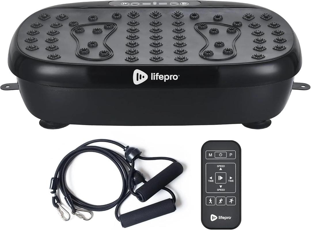 Lifepro Vibration Plate Exercise Machine with Magnetic Acupoints - Full Body Vibration Platform for Beginners and Recovery - Ideal Lymphatic Drainage Massager for Muscle Toning and Overall Fitness (Black)