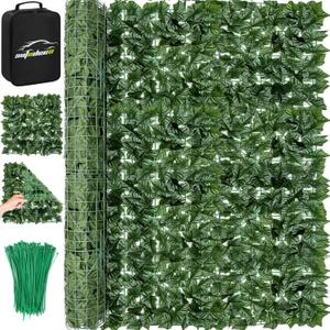 AUTODECO Artificial Ivy Privacy Fence Screen 118x39.5in Faux Greenery Privacy Fence Backdrop Ivy Vine Leaf Hedges Fence with Bag for Indoor Outdoor Garden (118x39.5in-1Pcs)