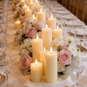 72 Pack Ivory Pillar Candles Bulk Set, 2x3 2x6 2x8 Inch - 24 Each Size, Dripless Smokeless Clean Burning for Wedding Centerpieces, Home Decor, Church, Romantic Ambiance