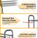 EXTCCT Basketball Rack, Rolling Basketball Shooting Training Stand,Sports Equipment Storage with Wheels, Four-Layer Organizer Holder with Two Basket for Basketballs Footballs Volleyball