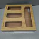 Ziplock Bag Organizer for Kitchen Plastic Bag Storage, Premium Bamboo Organizer, Food Storage Bag Holders for Gallon, Quart, Sandwich and Snack Variety Size Bag