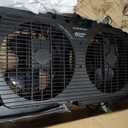 Comfort Zone Window Fan for Bedroom, 9 inch 3 Speed Dual Fans with Auto-Locking Expanders, Window Exhaust Fan, Removeable Bug Screen, Black