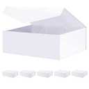 BLK&WH 6 Gift Boxes 11.5x8.1x3.8 Inches, Large White Magnetic Bridesmaid Proposal Boxes with Lids (Matte White)