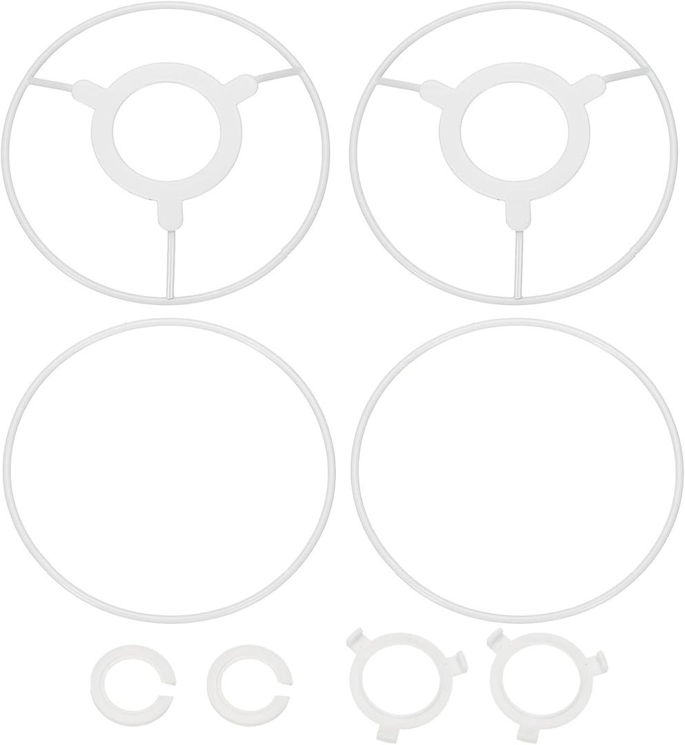 PATIKIL 5.1 Inch Lamp Shade Ring, 2 Set Lamp Shade Frame with E27 to E26 or E17 Adapter Lampshade Frame Wire for DIY Drum Lampshade Table Floor Lamp