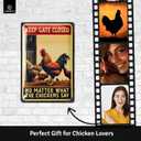 3 x Vintage Tin Sign - Gates Closed Chickens, Decor for Coop & Outdoor, Chicken Lover Gifts, Metal Signs 12x8