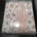 Wake In Cloud - Floral Quilt Set, Coquette Cottagecore Shabby Chic Flower Pattern for Women Teen Girls, Reversible Lightweight Bedspread Coverlet, 3 Pieces, Pink, King Size