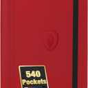 Premium 9 Pocket Card Binder for 540 Cards, Fabmaker PU Cover Trading Card Binder, Sturdy Card Collection Album, Sleek Card Holder Folders for Game Cards & Sports Cards, Red