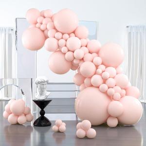 PartyWoo Light Pink Balloons 127 pcs Different Sizes of 36 18 12 10 5 Inch Pastel Baby Pale Light Blush Pink Balloon Arch Kit Garland for Wedding Baby Shower Birthday Party Decorations Pink-Q01