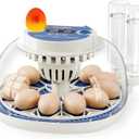 Egg Incubator, Temperature and Humidity Display, Automatic Egg Turning, Egg Candler, Incubators for Hatching Eggs, Auto External Water Bottle Refill, 12 Egg Incubator for Chicken Quail Duck Bird