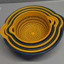 6 Pieces Colander with bowl, Food Strainer for Pasta Veggies and Fruits, BPA Free, Dishwasher Safe (blue) (large)
