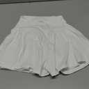 FireSwan Crossover Athletic Shorts for Women 2 in 1 Flowy Running Shorts with Pockets Spandex Butterfly Workout Tennis Skorts (White)