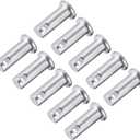 uxcell Single Hole Clevis Pins, 8mm x 20mm Flat Head Zinc-Plating Steel 10 Pcs
