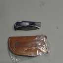 FM807 Pocket knife, Folding Clip Damascus Handmade Custom for Men Cool Good Camping Hunting Fishing & s Activities EDC Knives Leather Sheath Knife., Blue (Blue)