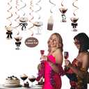 6 x Espresso Martini Party Decoration Set, A Tini Bit Older Birthday, Martini Bar Party with Hanging Swirls, Also Perfect for Weenies and Tinies Bikinis Themed Events, Bachelorette Cocktail Parties