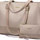 LOVEVOOK Laptop Tote Bag for Women 15.6 Inch Work Bag Leather Laptop Purse with Clutch, Large Computer Briefcase Bag for Office Business Teacher Casual