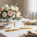 Arch Wedding Table Numbers 1-12 with Stands, 5.5" X 7.2" Gold Table Numbers Elegant Clear Acrylic Tables Number with Golden Text for Wedding Reception, Anniversary, Banquet, and Event Decor
