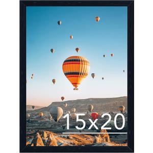 JCJMY 15x20 Picture Frame - Black, Horizontal & Vertical Formats for Wall Hanging, 15 x 20 Gallery Frame for Photos & Posters