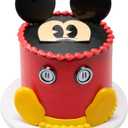 DecoSet Disney Mickey Mouse Cake Topper, 7-Piece Topper Set with Ears, Eyes, Buttons and Shoes, Made of Food-Safe Plastic