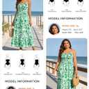 GRACE KARIN Summer Dresses for Women 2026 Vacation,Smocked Floral Maxi Dress,Boho Beach Sundress with Pocket Fashion Clothing (Green, L)