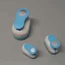 Chengu 3 Pack Craft Paper Punch Circle 2, 1 and 5/8 Inch Punch Paper Punchers Round with 10 Pcs Sticker, Cutter Blue for Card Making Scrapbook DIY Albums Photos Office Supplies