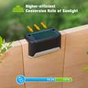 APONUO Solar Step Deck Fence Lights, Outdoor Waterproof Led, 1.77x3.14x1.73in, Black, Warm White, 16 Pcs, Path, Light, for Patio, Stairs, Garden Pathway, Step and Fences