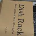 SNTD Dish Drying Rack - Space-Saving Dish Rack for Kitchen Counter, Stainless Steel Dish Drainer with Utensil Holder and Drainboard, 11" W x 15" L (Black)