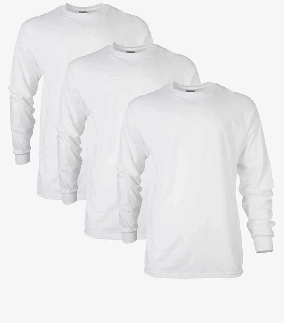 Gildan Adult Ultra Cotton Long Sleeve T-Shirt, Style G2400, Multipack 3 pack XXL