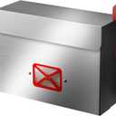 Stainless Steel Wall-Mount Mailbox for House,Rust-Proof Metal Mail Boxex, Large Capacity Post Box,Mailboxes for Outside(Rectangle No Lock)