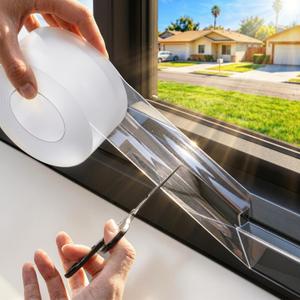 SWRT 20-Mil Thick Window Weather Sealing Tape Residue-Free, Heavy Duty Window Insulation for Summer, Weather Resistant, 2x33FT Air Conditioner Window Seal Blocks Drafts for Doors Windows