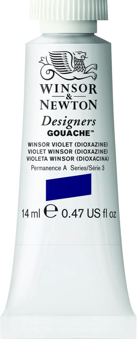 Winsor & Newton Designer's Gouache, 14 ml (0.47oz) tube, Winsor Violet (Dioxazine)