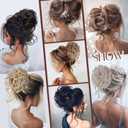 Claw Clip Messy Bun Hair Pieces for Women Messy Wavy Curly Hair Bun Extensions Tousled Updo Bun Hair Clip in Synthetic Hair Bun Ponytail Extension (Dirty Blonde)