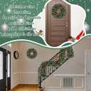 6 FT Christmas Green Garland with Lights Artificial Christmas Garland Wreath Decorated with Pine Cones Red Ball Ornaments for Xmas Holiday Mantle Fireplace Wall Table Indoor Outdoor Decoraiton (Style 2)