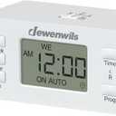 DEWENWILS 7 Day Heavy Duty Timers for Electrical Outlets, Dual Outlet Digital Timer, 3 Prong Programmable Light Timer for Indoor Lamp, Light, Fan, Pets, Home, Kitchen, Office, 125V 60Hz, 1 Pack