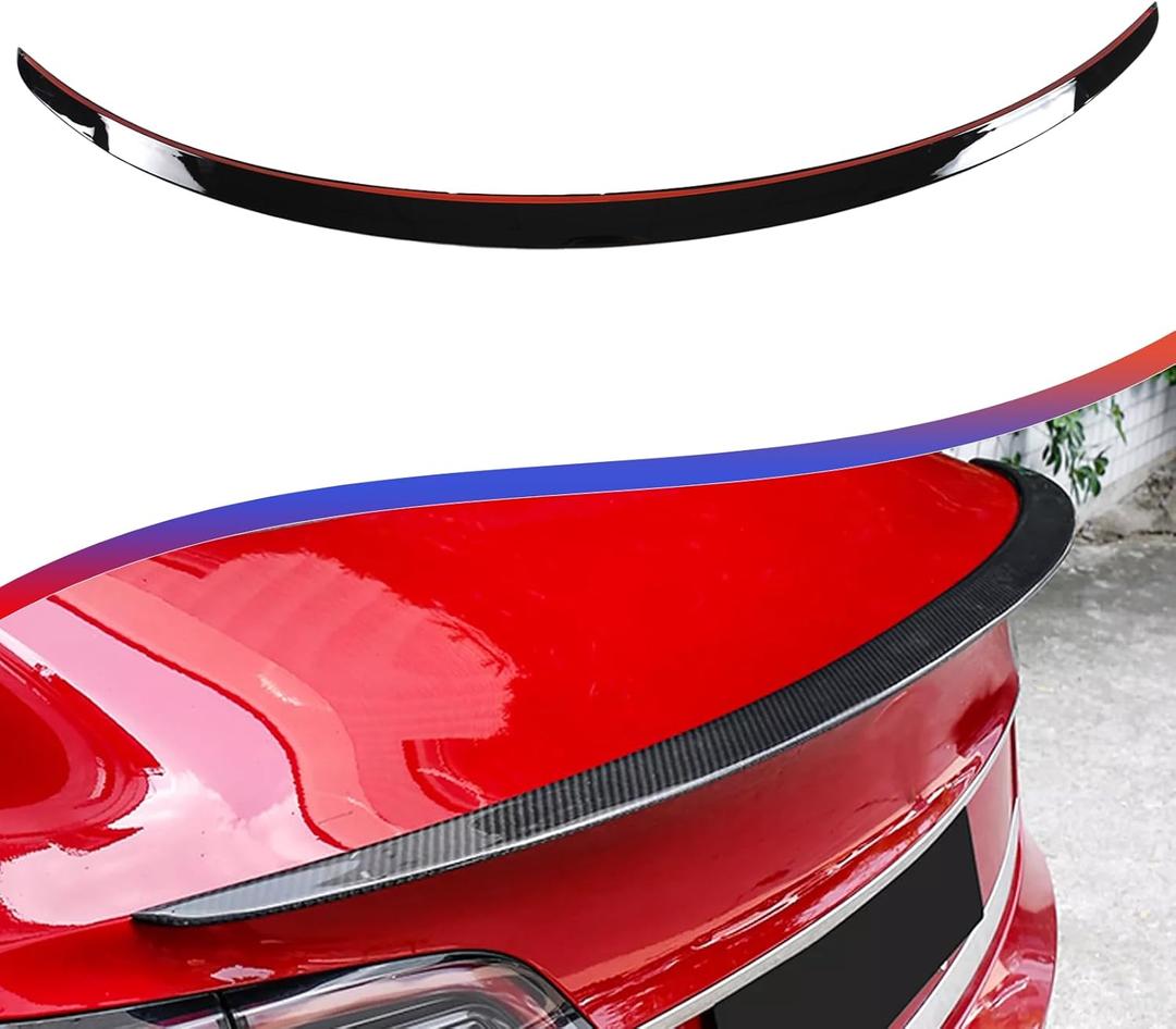 Rear Spoiler for Tesla Model 3 2017-2024 2025 ABS Rear Trunk Lip Spoiler Tail Wing (Glossy Black)
