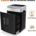 Bonsaii Paper Shredder for Office, 120-Sheet Autofeed Heavy Duty Shredder for Home Office Use, 30 Minutes/Micro Cut/P-4 High Security Level/6 Gallon Large Bin