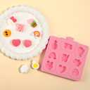 3 x 1 Pcs Mini Rainbow Bouquet Cake Decoration Silicone Mold, Cloud Lollipop Chocolate Fondant Mold, For Birthday Theme Party Dessert Decoration Candy Biscuit Chewing Gum Making Resin Pendant Clay